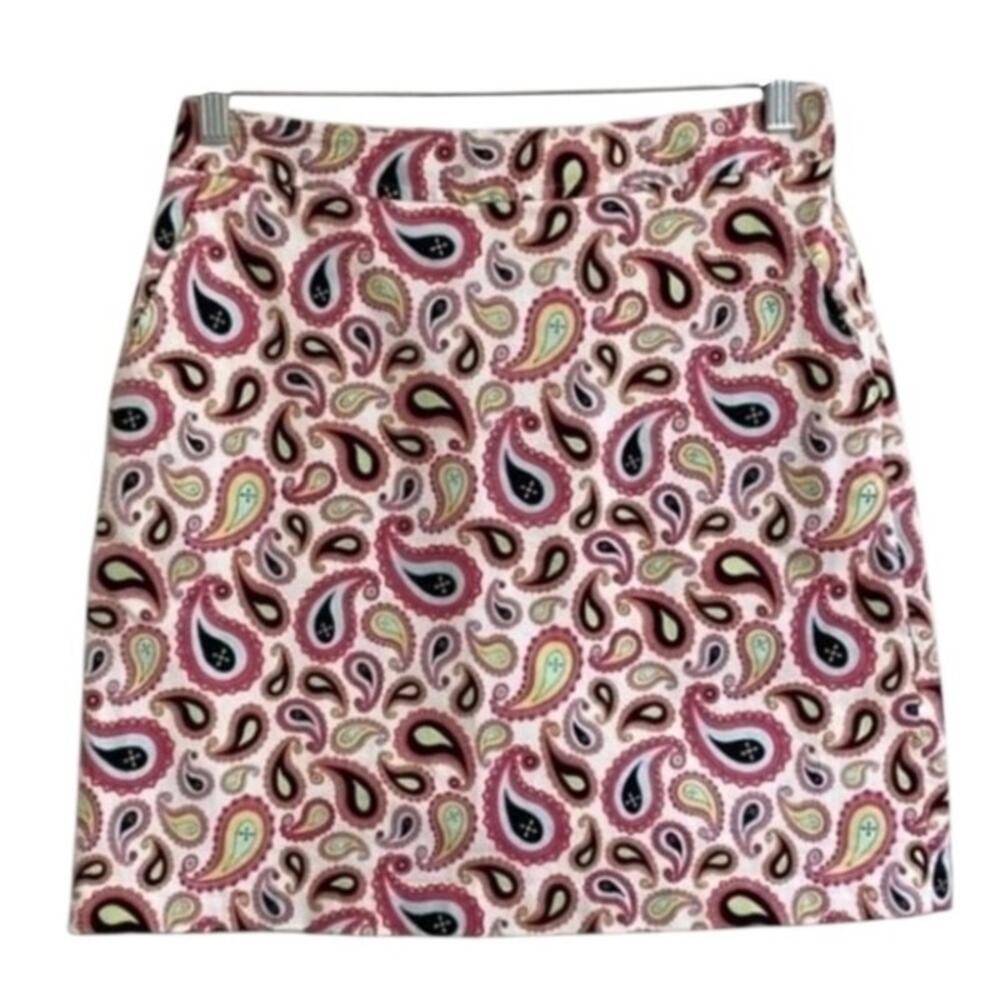 Fairway & Greene Golf Skort Womens 6 Colorful Paisley Cotton Stretch